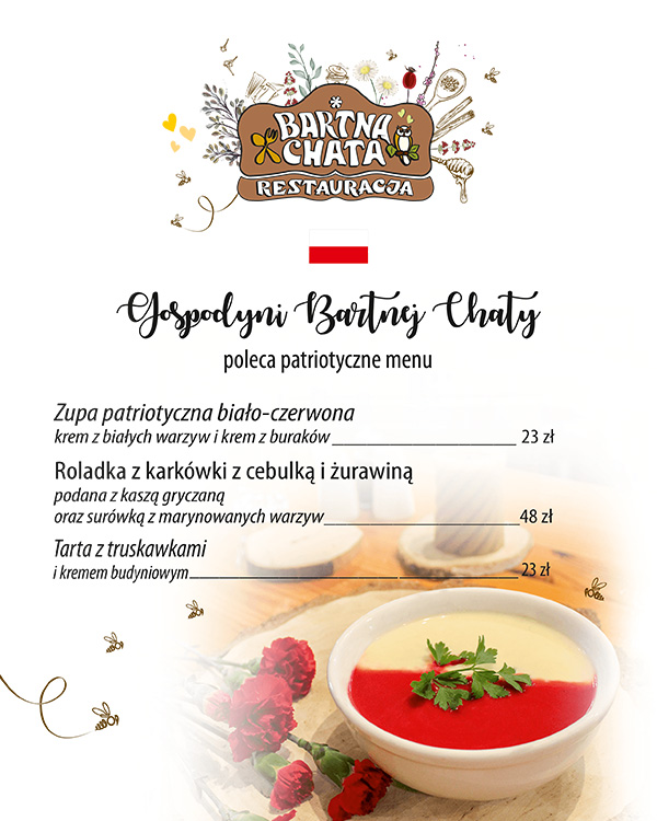 menu restauracja bartna chata