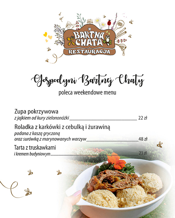 menu restauracja bartna chata